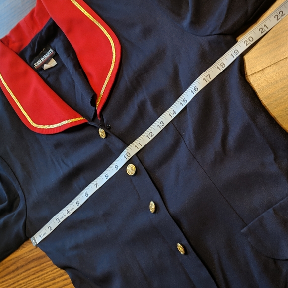 Vintage John Roberts Western Style Navy Red Pants Suit 9/10 Large - Picture 10 of 16